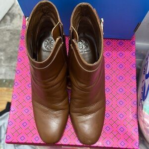 Tory Burch Brown Ankle Booties with Matte Finish